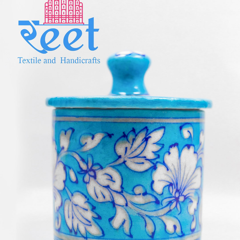 Blue Pottery Handmade Indian Multipurpose pot