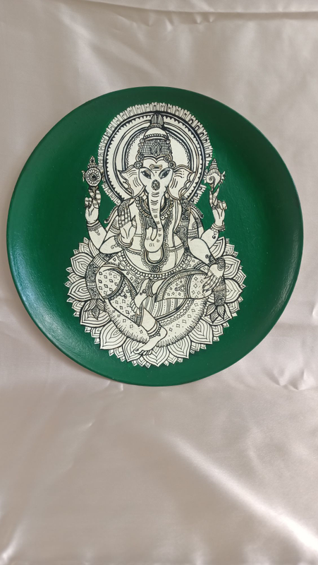 Indian God Vighnaharta Lord Ganesha Ceremic Wall Plates