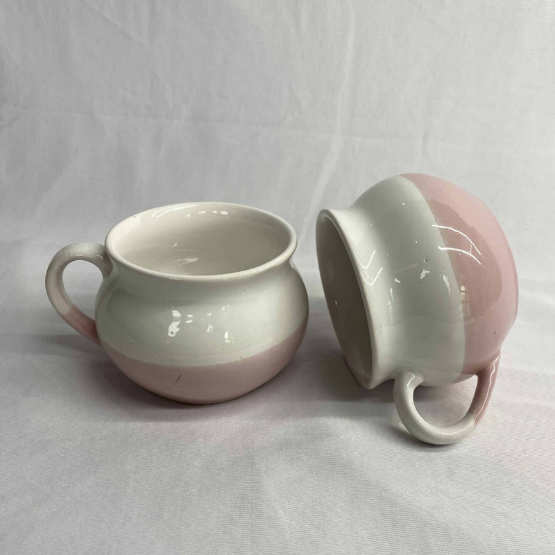 Baby Pink-White Soup Cups (Set of 2)